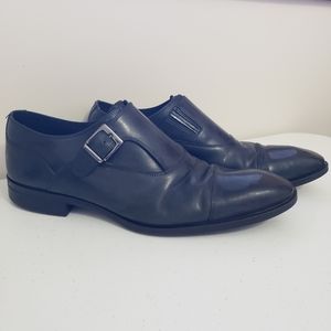 Donald J. Pliner Men Dress Shoe Black Leather 10.5